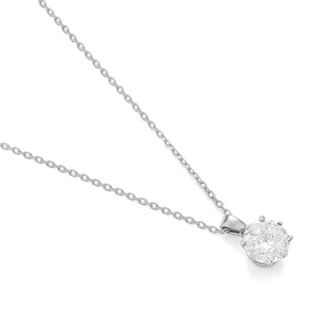 Colgante de oro blanco de 18 Kt con diamantes de 0,35 a 0,95 ct