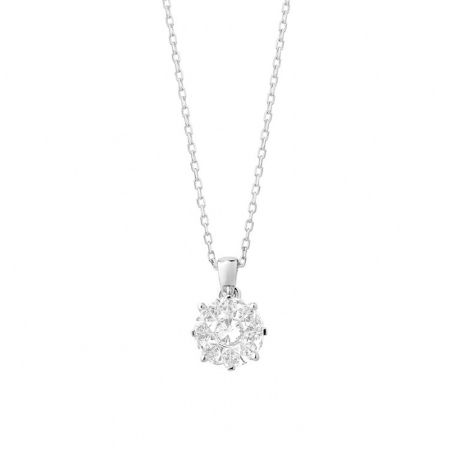 Colgante de oro blanco de 18 Kt con diamantes de 0,35 a 0,95 ct