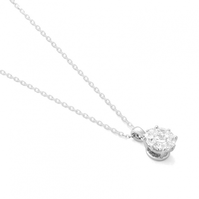 Colgante de oro blanco de 18 Kt con diamantes de 0,35 a 0,95 ct
