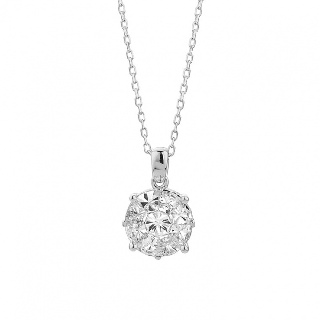 Colgante de oro blanco de 18 Kt con diamantes de 0,35 a 0,95 ct