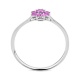 Anillo Rosetón de oro blanco de 18 Kt con zafiros rosas