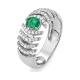 Anillo de oro de 18 Kt con esmeralda y diamantes