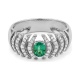 Anillo de oro de 18 Kt con esmeralda y diamantes