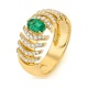 Anillo de oro de 18 Kt con esmeralda y diamantes