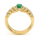 Anillo de oro de 18 Kt con esmeralda y diamantes