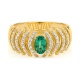 Anillo de oro de 18 Kt con esmeralda y diamantes