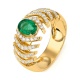Anillo de oro de 18 Kt con esmeralda y diamantes