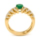 Anillo de oro de 18 Kt con esmeralda y diamantes