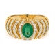 Anillo de oro de 18 Kt con esmeralda y diamantes
