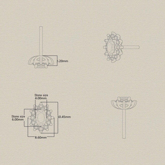 Pendientes de oro blanco de 18 Kt con zafiro azul y diamantes