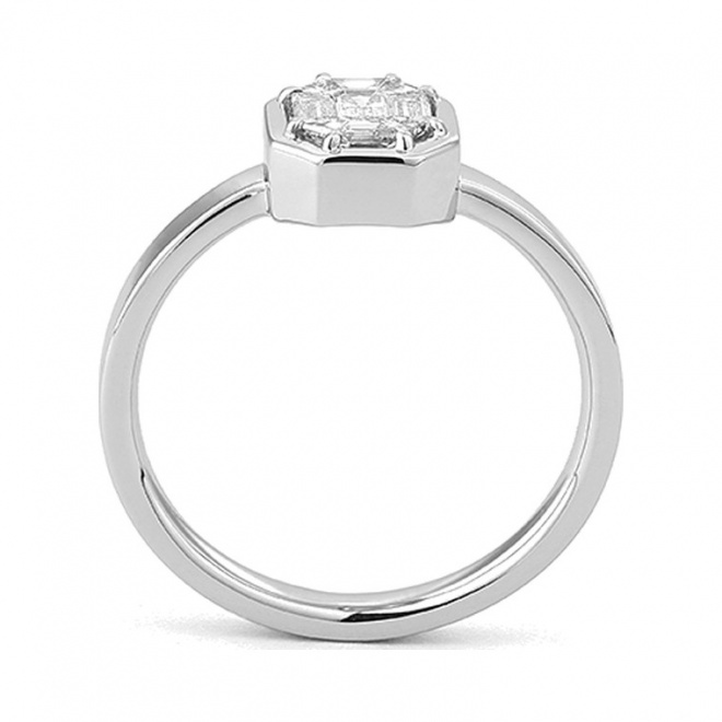 Anillo de oro blanco de 18 Kt con diamantes de 0,40 ct