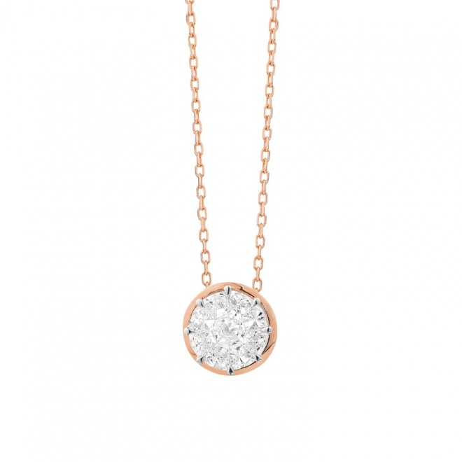 Colgante de oro de 18 Kt con diamantes de 0,35 ct