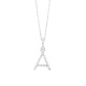 Colgante Inicial de oro blanco de 18 Kt con diamantes de 0,06 a 0,11 ct