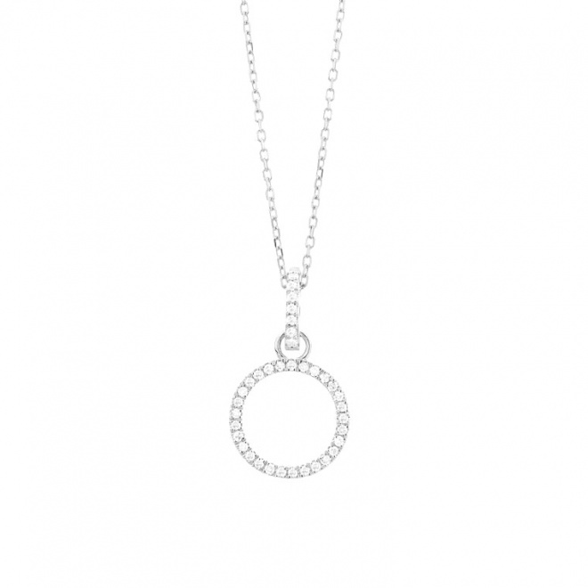Colgante Inicial de oro blanco de 18 Kt con diamantes de 0,06 a 0,11 ct