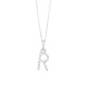 Colgante Inicial de oro blanco de 18 Kt con diamantes de 0,06 a 0,11 ct