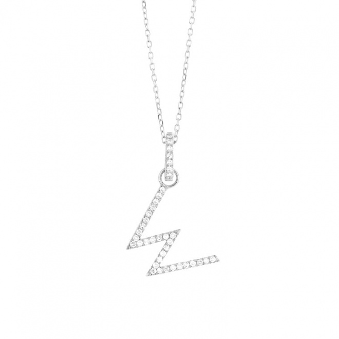 Colgante Inicial de oro blanco de 18 Kt con diamantes de 0,06 a 0,11 ct