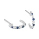 Pendientes Medias criollas de oro blanco de 18 Kt con zafiros azules de 0,19 ct y diamantes de 0,10 ct