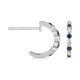 Pendientes Medias criollas de oro blanco de 18 Kt con zafiros azules de 0,19 ct y diamantes de 0,10 ct