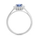 Anillo de oro blanco de 18 Kt con zafiro azul de 1,05 ct y diamantes de 0,15 ct