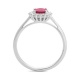 Anillo de oro blanco de 18 Kt con rubí de 1,10 ct y diamantes de 0,15 ct