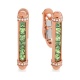Pendientes Largos de oro rosa de 18 Kt con zafiro de 1,32 ct y diamantes de 0,14 ct