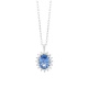Colgante de oro blanco de 18 Kt con zafiro azul de 1,05 ct y diamantes de 0,15 ct