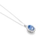 Colgante de oro blanco de 18 Kt con zafiro azul de 1,05 ct y diamantes de 0,15 ct