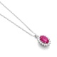Colgante de oro blanco de 18 Kt con rubí de 1,10 ct y diamantes de 0,15 ct