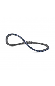 Pulsera Rivière de titanio con zafiro azul