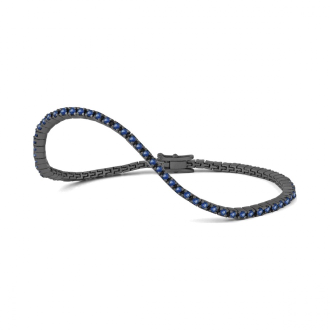 Pulsera Rivière de titanio con zafiro azul