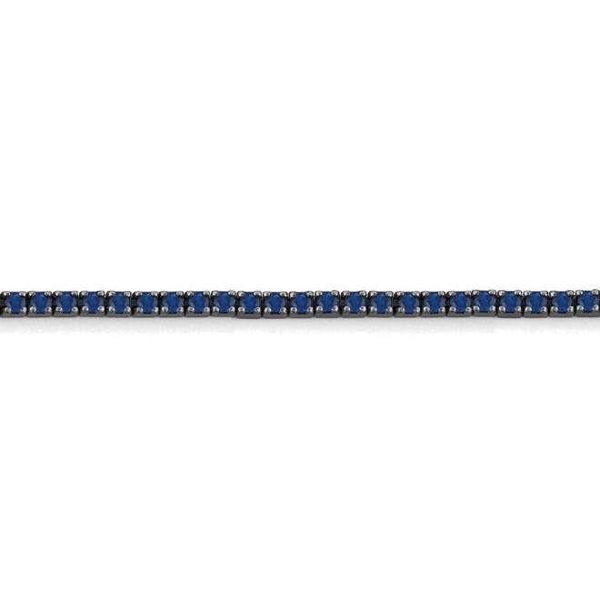 Pulsera Rivière de titanio con zafiro azul