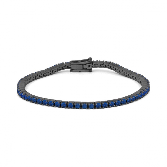 Pulsera Rivière de titanio con zafiro azul