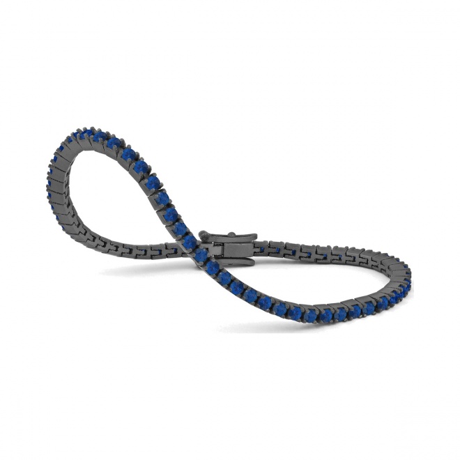 Pulsera Rivière de titanio con zafiro azul