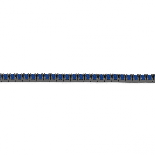 Pulsera Rivière de titanio con zafiro azul