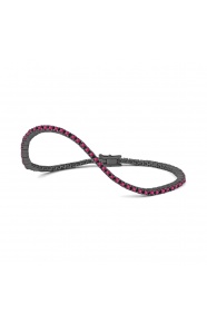 Pulsera Rivière de titanio con rubí