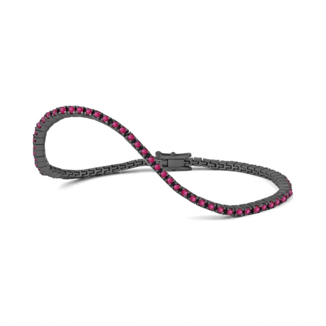 Pulsera Rivière de titanio con rubí