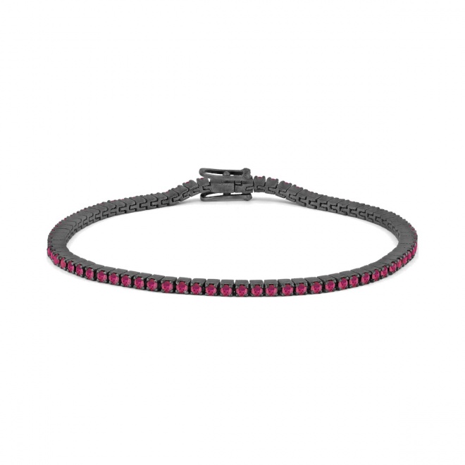 Pulsera Rivière de titanio con rubí