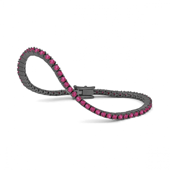 Pulsera Rivière de titanio con rubí