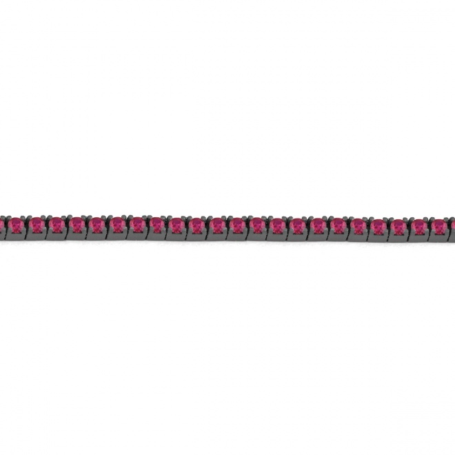 Pulsera Rivière de titanio con rubí