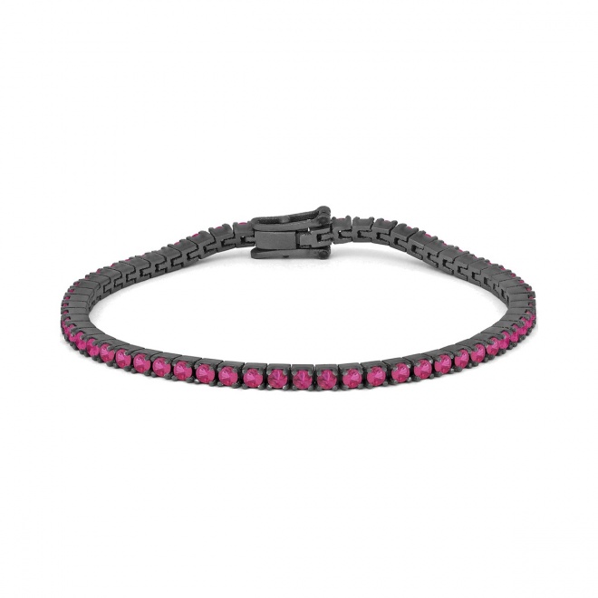 Pulsera Rivière de titanio con rubí