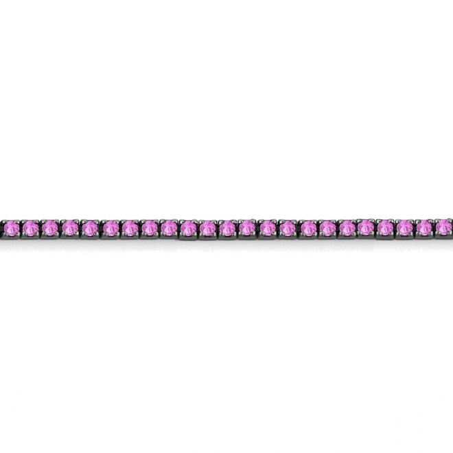 Pulsera Rivière de titanio con zafiro rosa