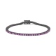 Pulsera Rivière de titanio con zafiro rosa