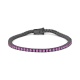 Pulsera Rivière de titanio con zafiro rosa