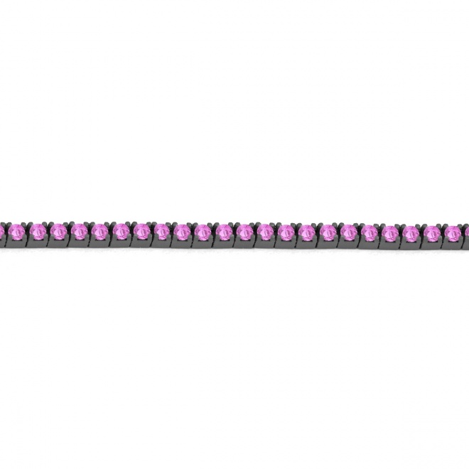 Pulsera Rivière de titanio con zafiro rosa