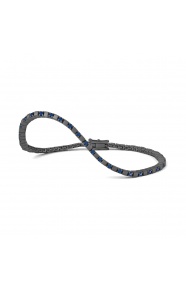 Pulsera Rivière de titanio con zafiro azul