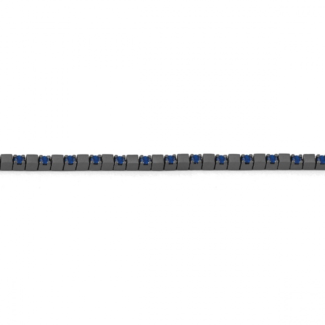 Pulsera Rivière de titanio con zafiro azul