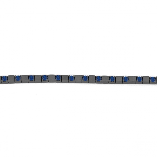 Pulsera Rivière de titanio con zafiro azul