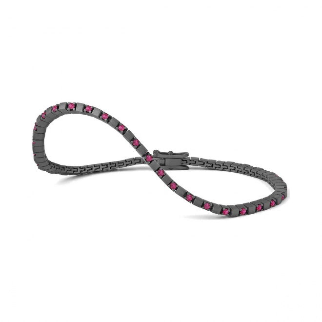 Pulsera Rivière de titanio con rubí