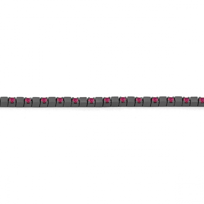 Pulsera Rivière de titanio con rubí