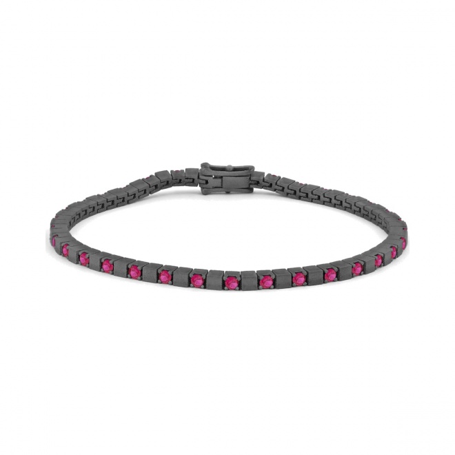 Pulsera Rivière de titanio con rubí